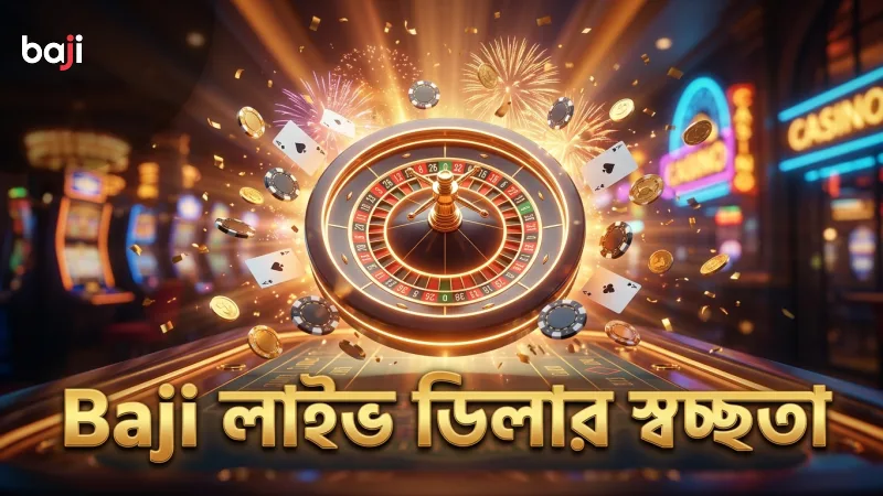 Baji লাইভ ডিলারের মাধ্যমে গেমের স্বচ্ছতা নিশ্চিত করা হয়।