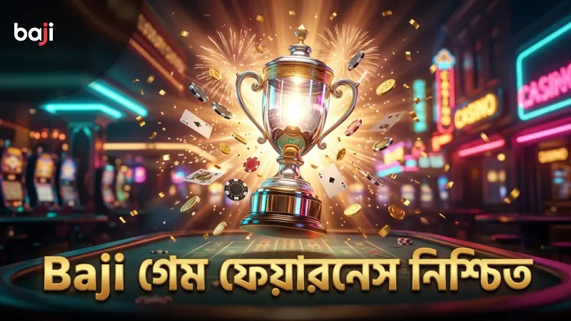 Baji প্ল্যাটফর্মে গেম ফেয়ারনেস সার্টিফিকেটের মাধ্যমে বিশ্বাসযোগ্যতা বজায় থাকে।